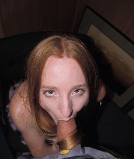Redheaded vixen Anna May enjoys a hot POV fuck & receives a facial