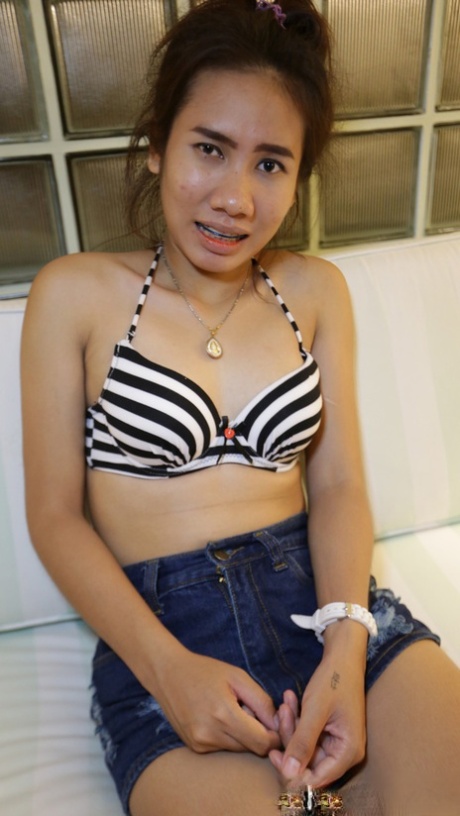 Amateur Asian babe Mint B spreads her legs for a hard POV fuck session