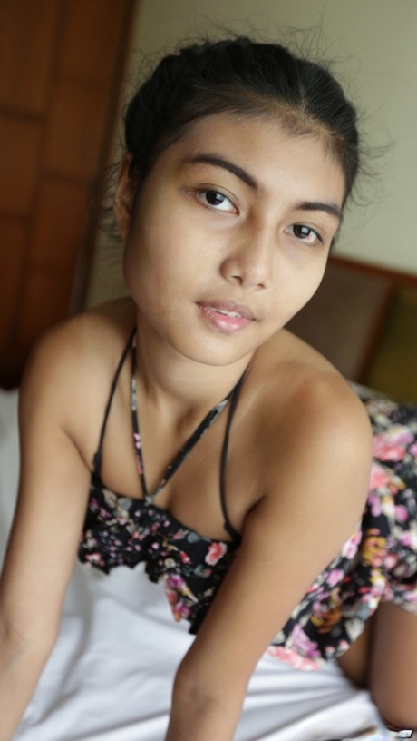 Cute Asian girl Pauw shows her perfect teen tits & gives a big dick a POV ride