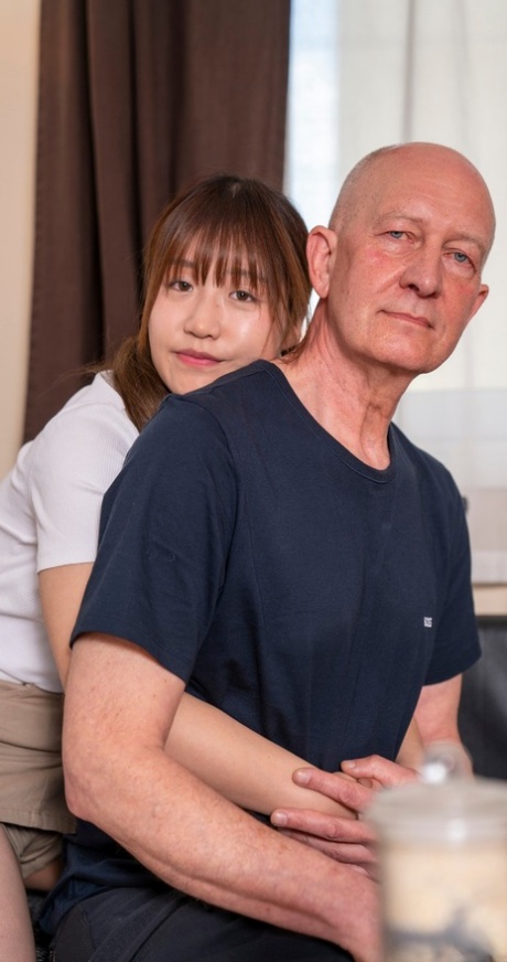 Hot Asian teen Ciel Tokyo getting painfully fucked by a bald grandpa