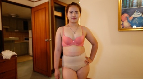 Short Asian Mouy fucks in missionary and doggy sex positions in POV