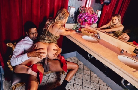 Hot blonde Avery Cristy has wild sex with a black man after a dance