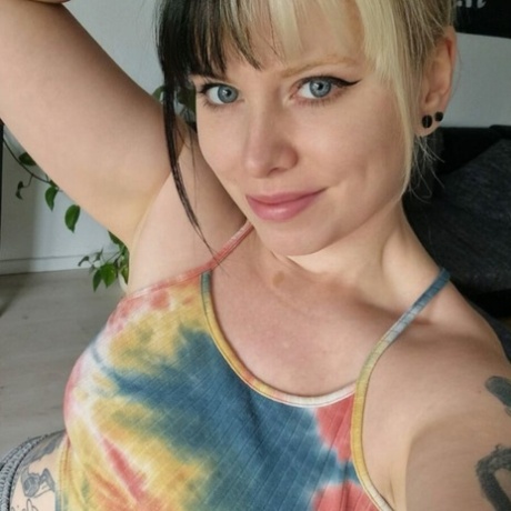 Amateur beauty Kirajameson makes silly faces while posing on camera