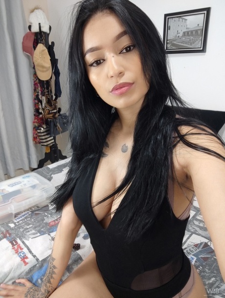 Latina babe Alexa Belluci flashes her juicy tits while teasing in sexy outfits