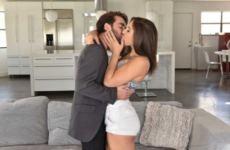 Stunner with a hot booty Abella Danger sits on her neighbor's face & fucks him