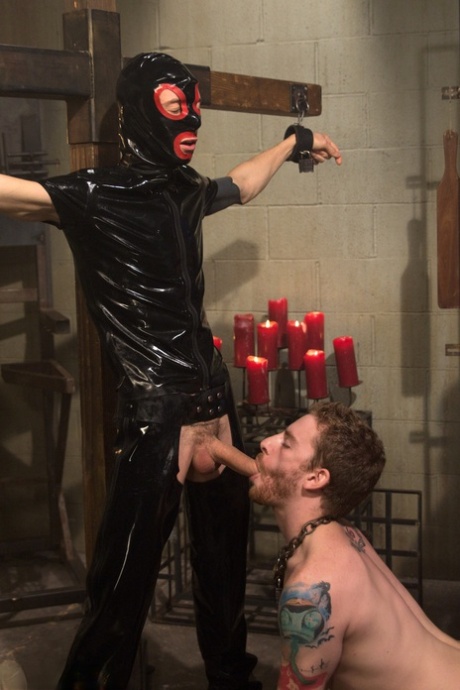 Stunning MILF domme Mz Berlin measures her sex slaves' dicks and sucks them