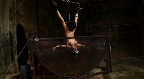 Blonde Rain DeGrey gets fucked by a machine dildo in underwater BDSM action