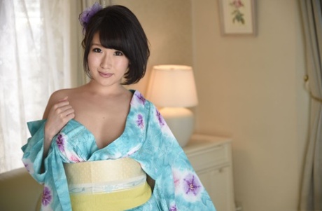 Black haired Asian girl Harua Narimiya gets her twat stuffed by her hubby