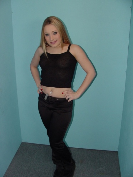 Horny 18-year-old teen Kayla blows a prick & takes a facial at the gloryhole