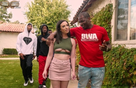 MILF Casey Calvert gets a cock in both her holes in an interracial gangbang